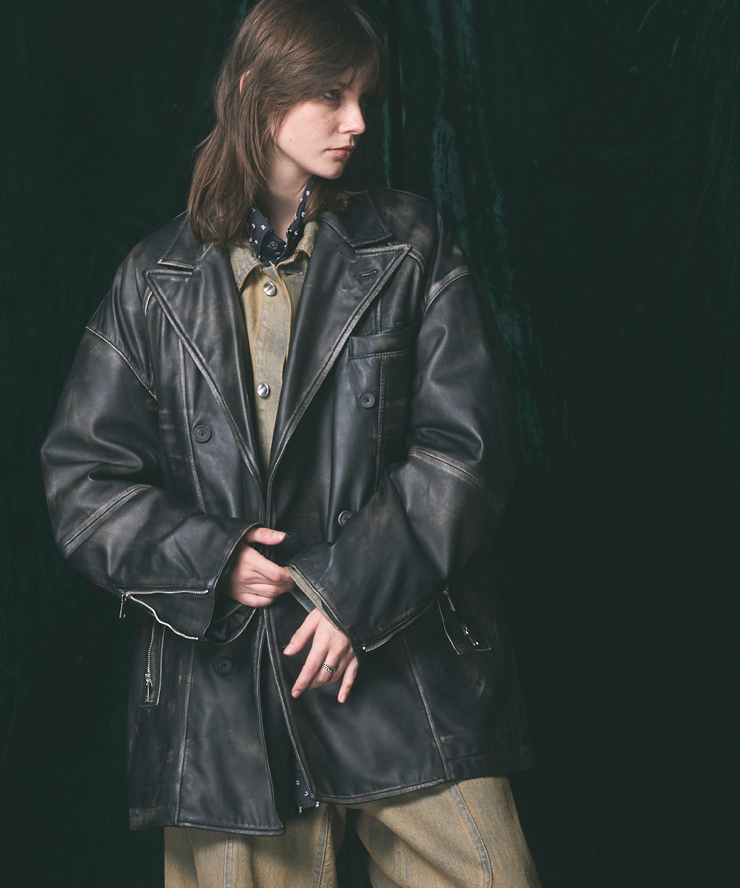 Sheep Leather Prime-Over Pea Coat