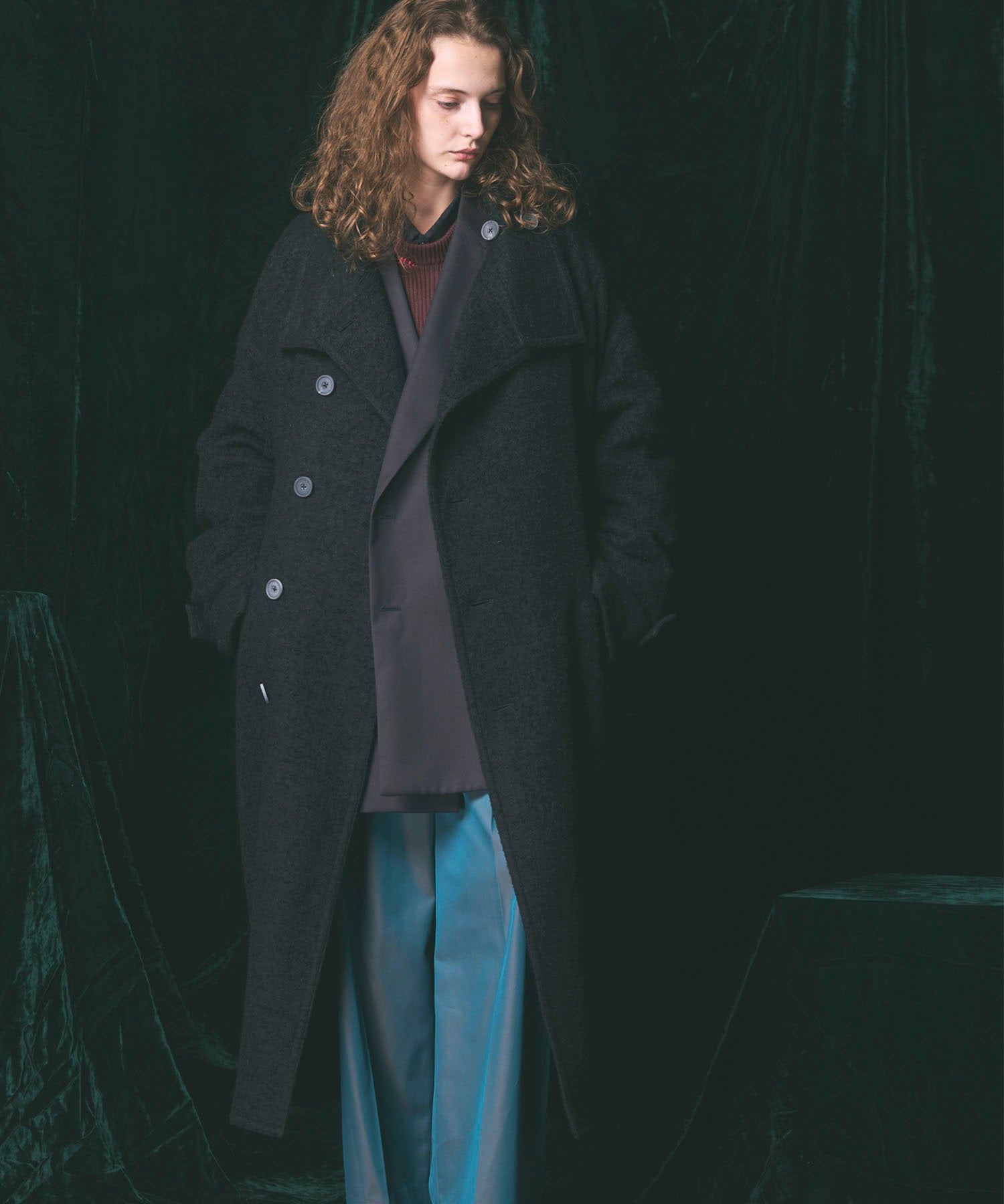 【Italian Dead Stock Fabric】Prime-Over Stand Collar Coat