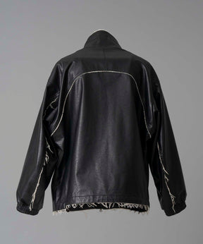 Artificial Leather Prime-Over Zip-Up Blouson