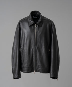 【PRE-ORDER】Sheep Leather Prime-Over Single Riders Collared Jacket