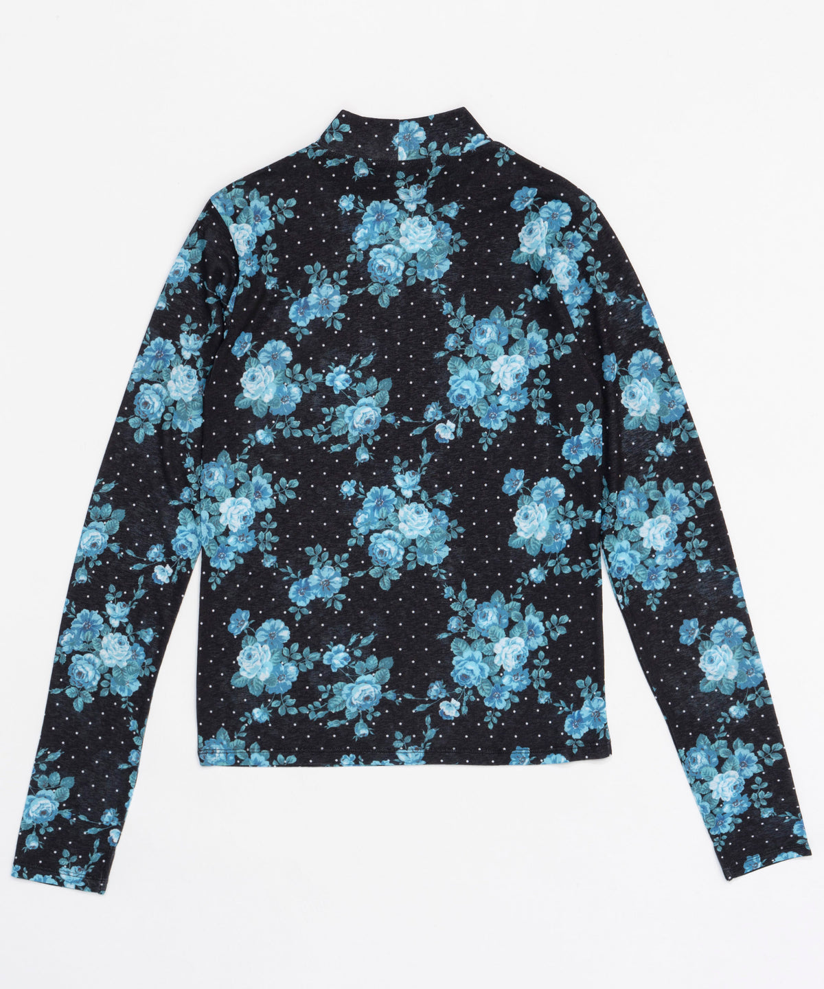 Flower Dot Turtle High Neck Tops