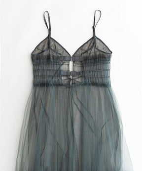 Tulle Shirring Gathered Dress