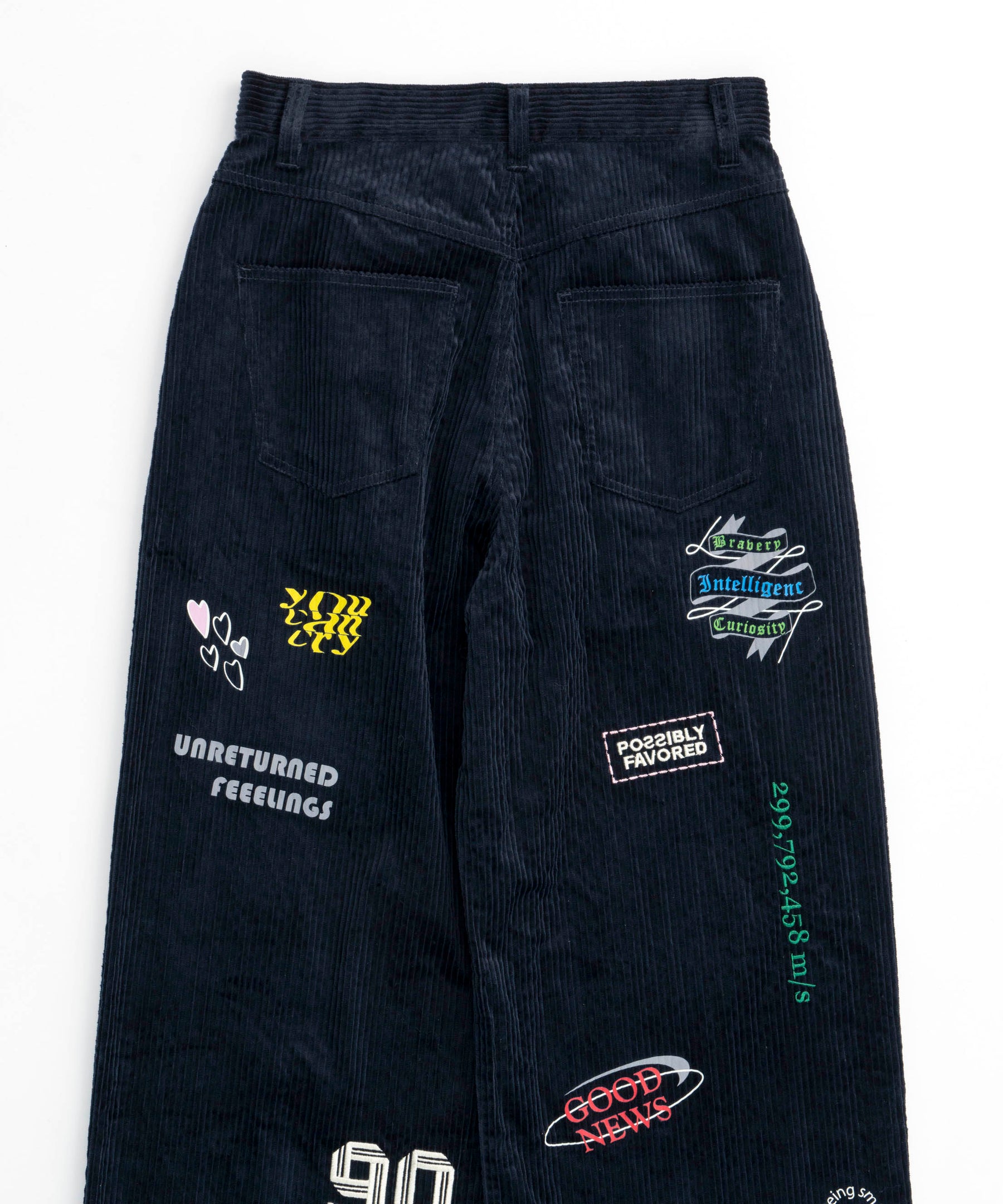 Corduroy Early Romance Graphic Pants