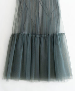 Tulle Shirring Gathered Dress