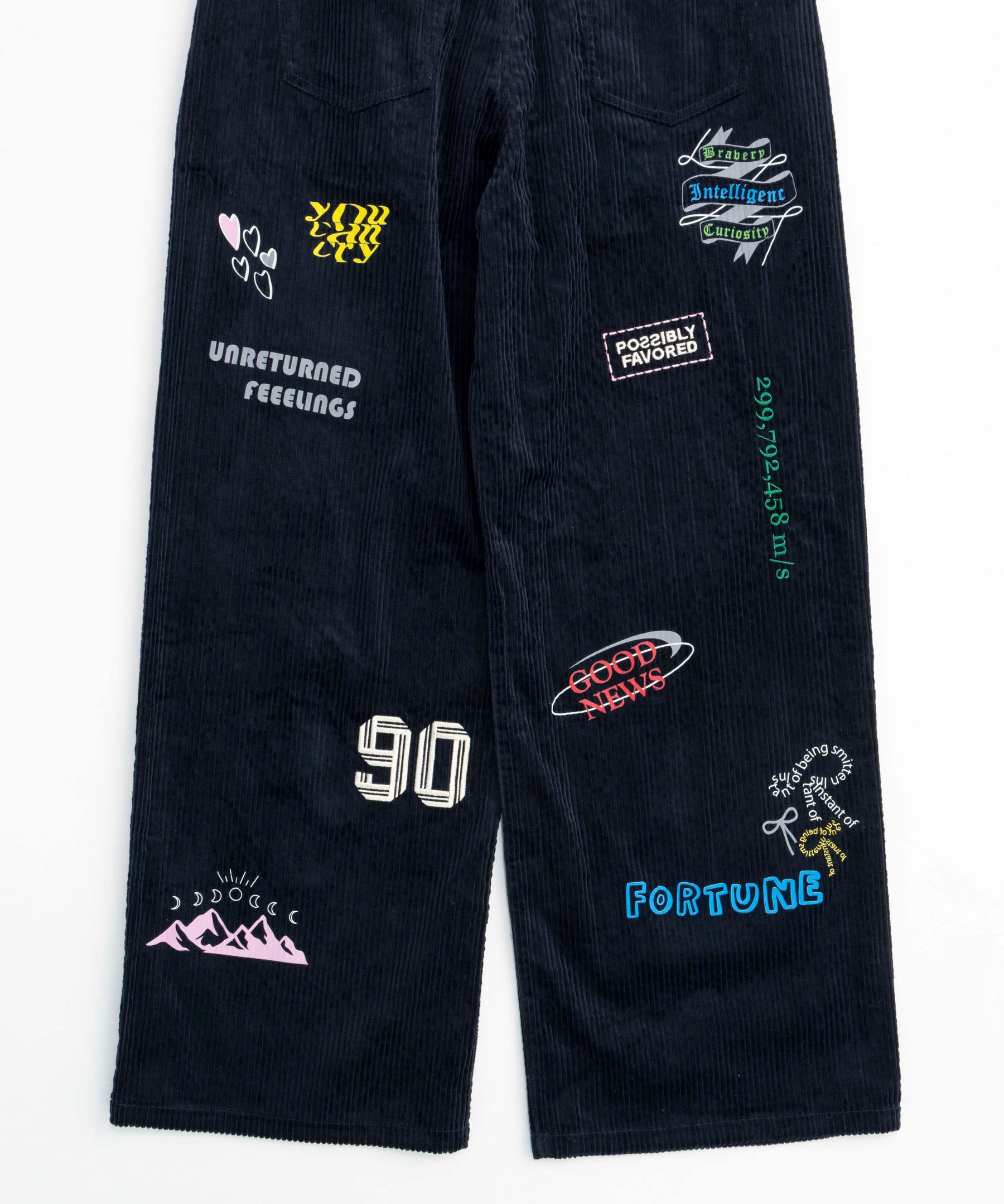 Corduroy Early Romance Graphic Pants