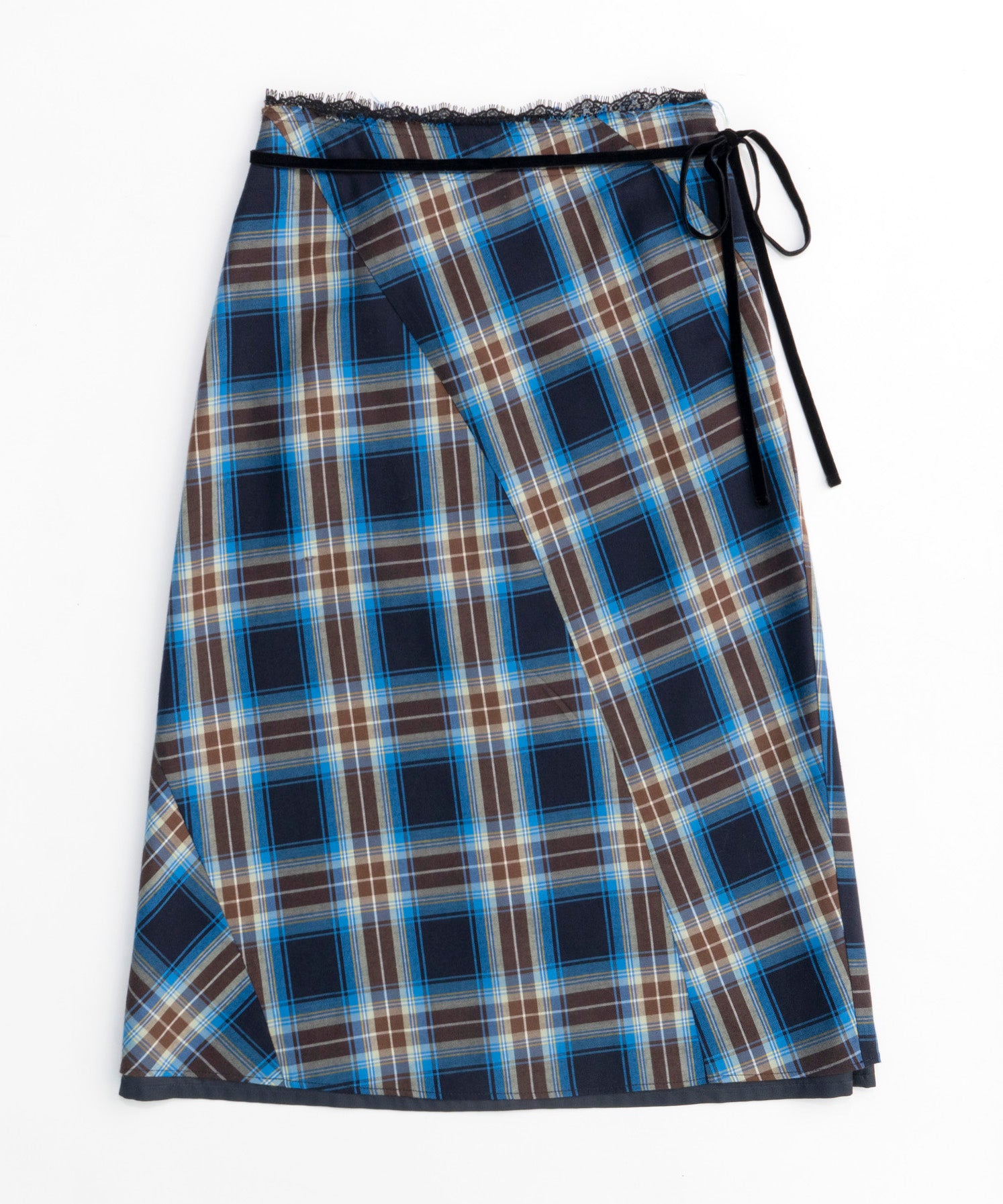 Checkered Bias Seam Midi Skirt