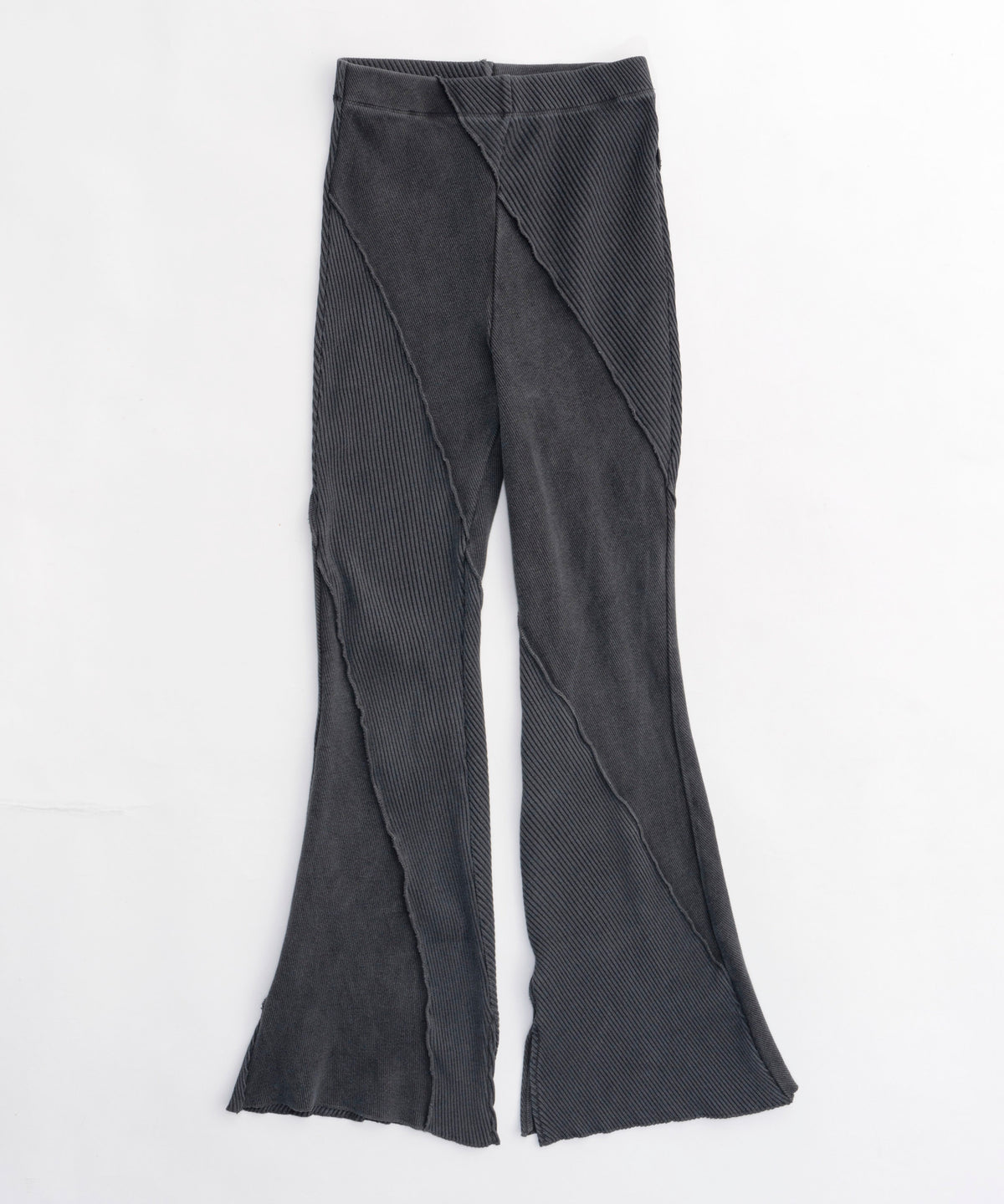 Rib Mix Semi-flare Pants