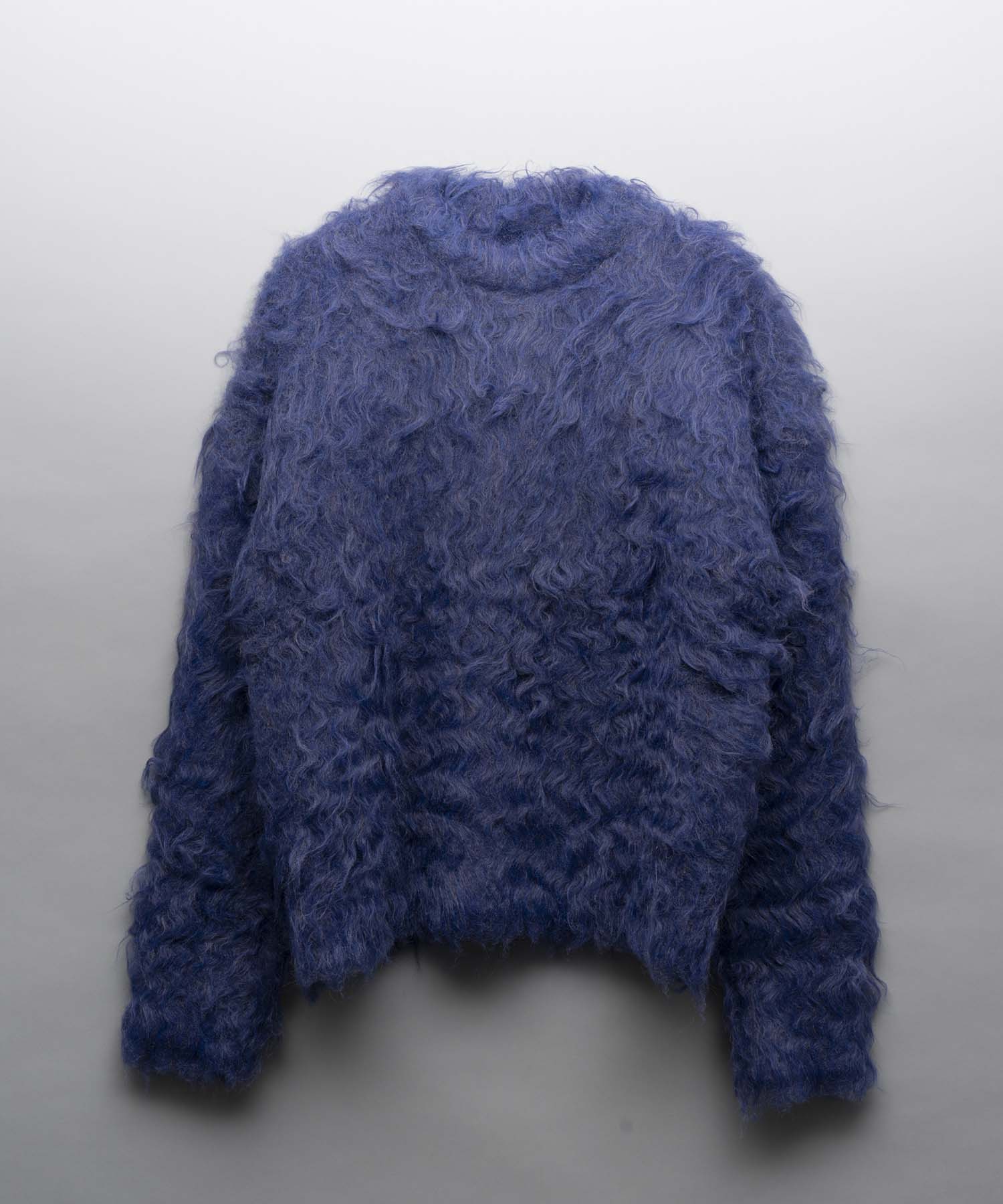 Prime-Over Shaggy Crew Neck Knit Pullover