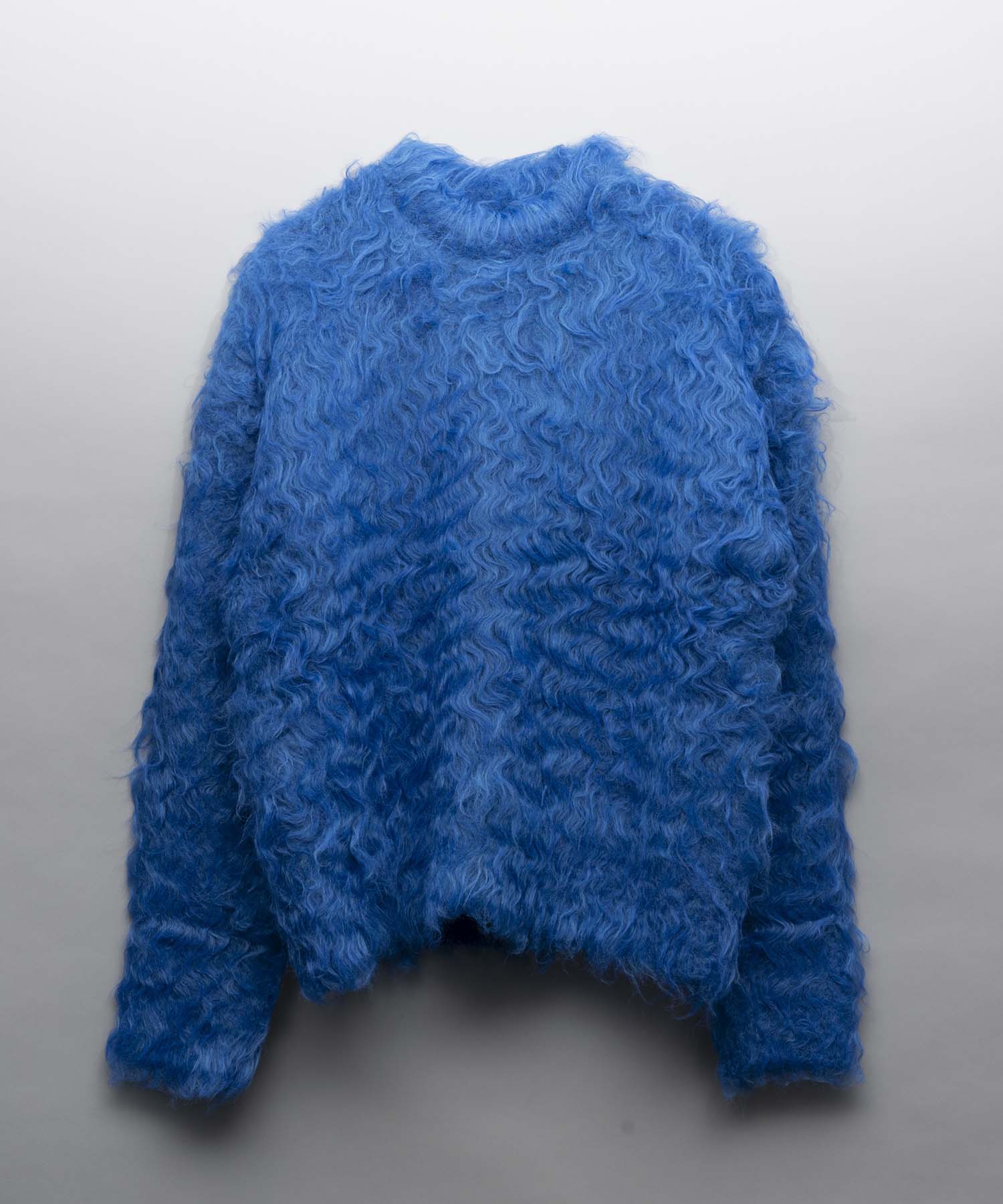 Prime-Over Shaggy Crew Neck Knit Pullover