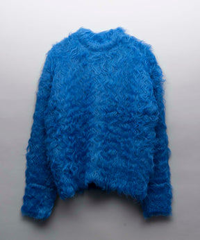 Prime-Over Shaggy Crew Neck Knit Pullover