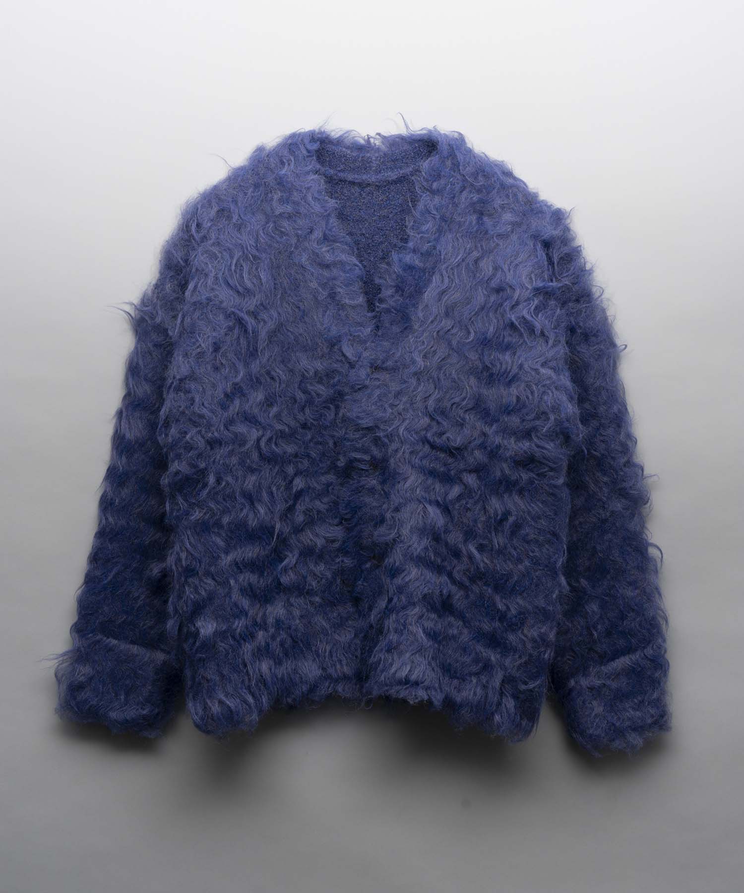 Prime-Over Shaggy V-Neck Knit Cardigan