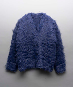 Prime-Over Shaggy V-Neck Knit Cardigan