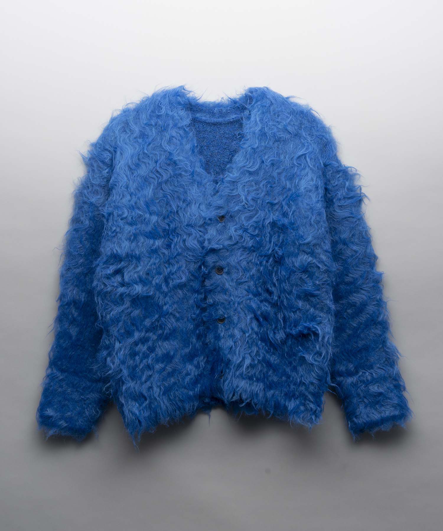 Prime-Over Shaggy V-Neck Knit Cardigan