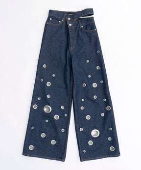 Eyelet Denim Pants