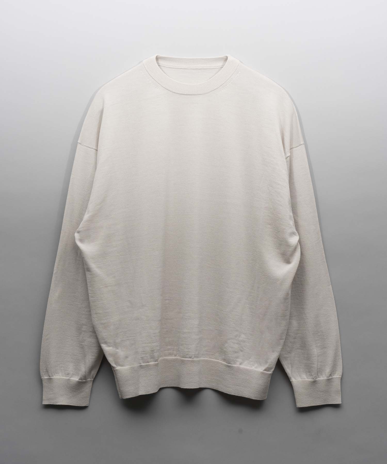 Super120s High Gauge Prime-Over Crew Neck Knit Pullover