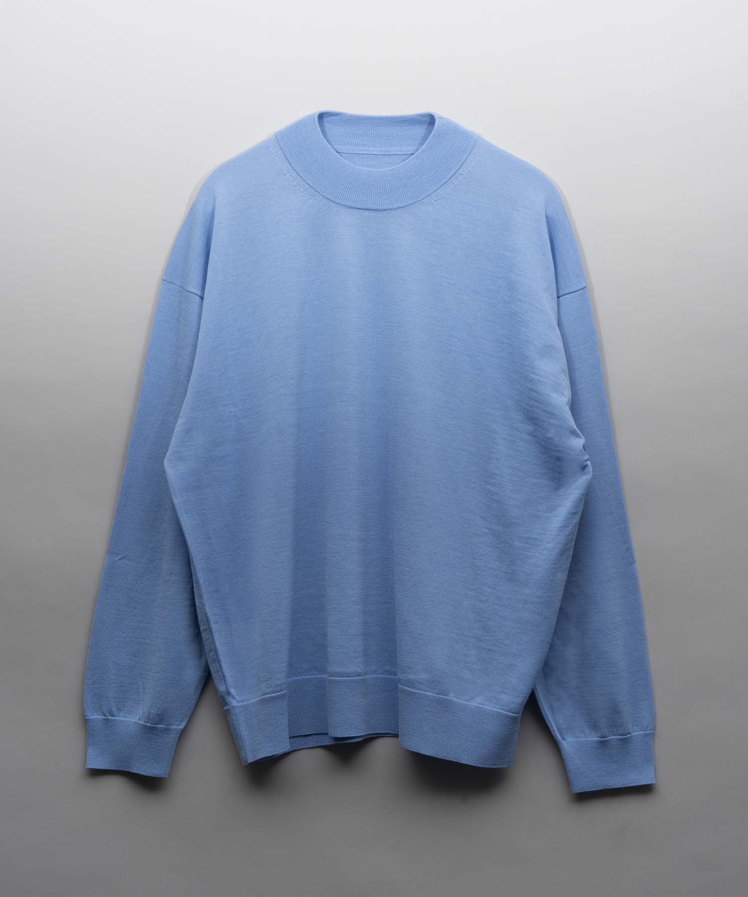 Super120s High Gauge Prime-Over Mock Neck Knit Pullover