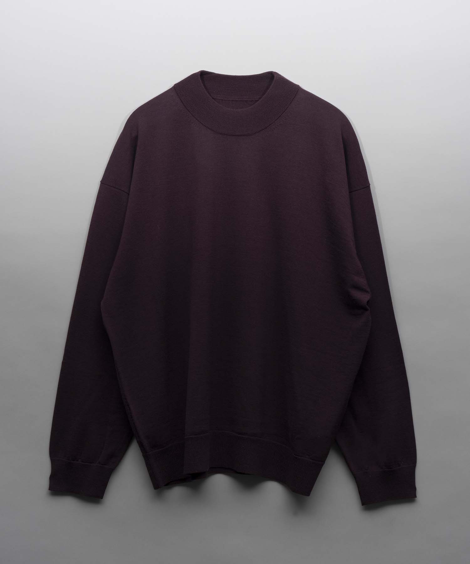 Super120s High Gauge Prime-Over Mock Neck Knit Pullover