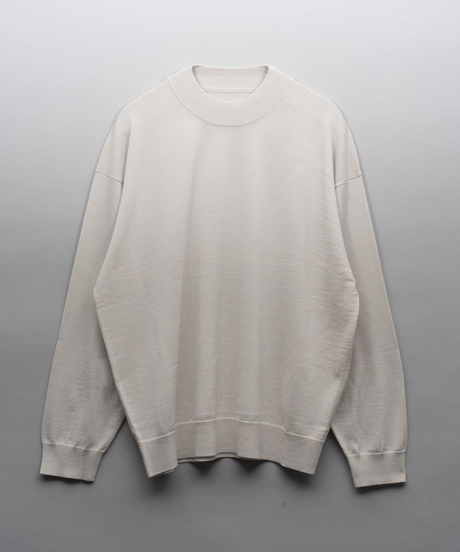 Super120s High Gauge Prime-Over Mock Neck Knit Pullover