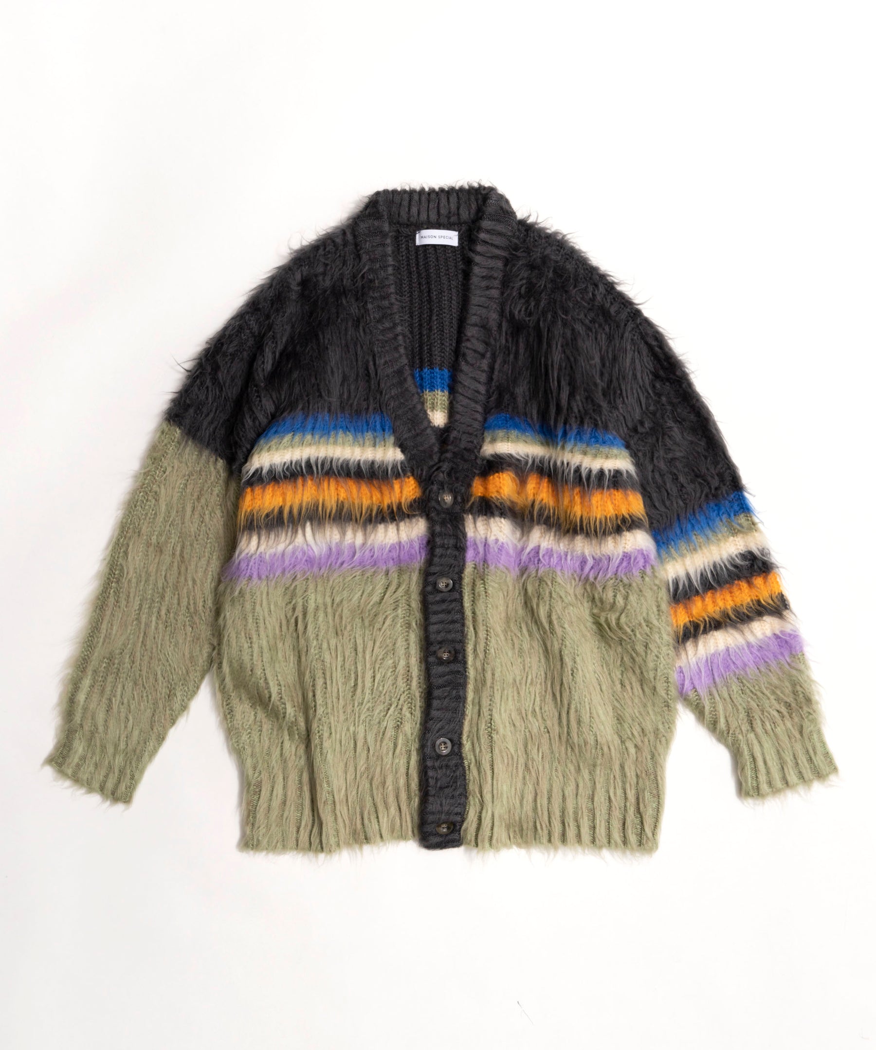 【SALE】Multi Border Shaggy Cardigan