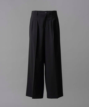 Wool Mix Continuous Tow-Tuck Wide Pants