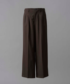 Wool Mix Continuous Tow-Tuck Wide Pants