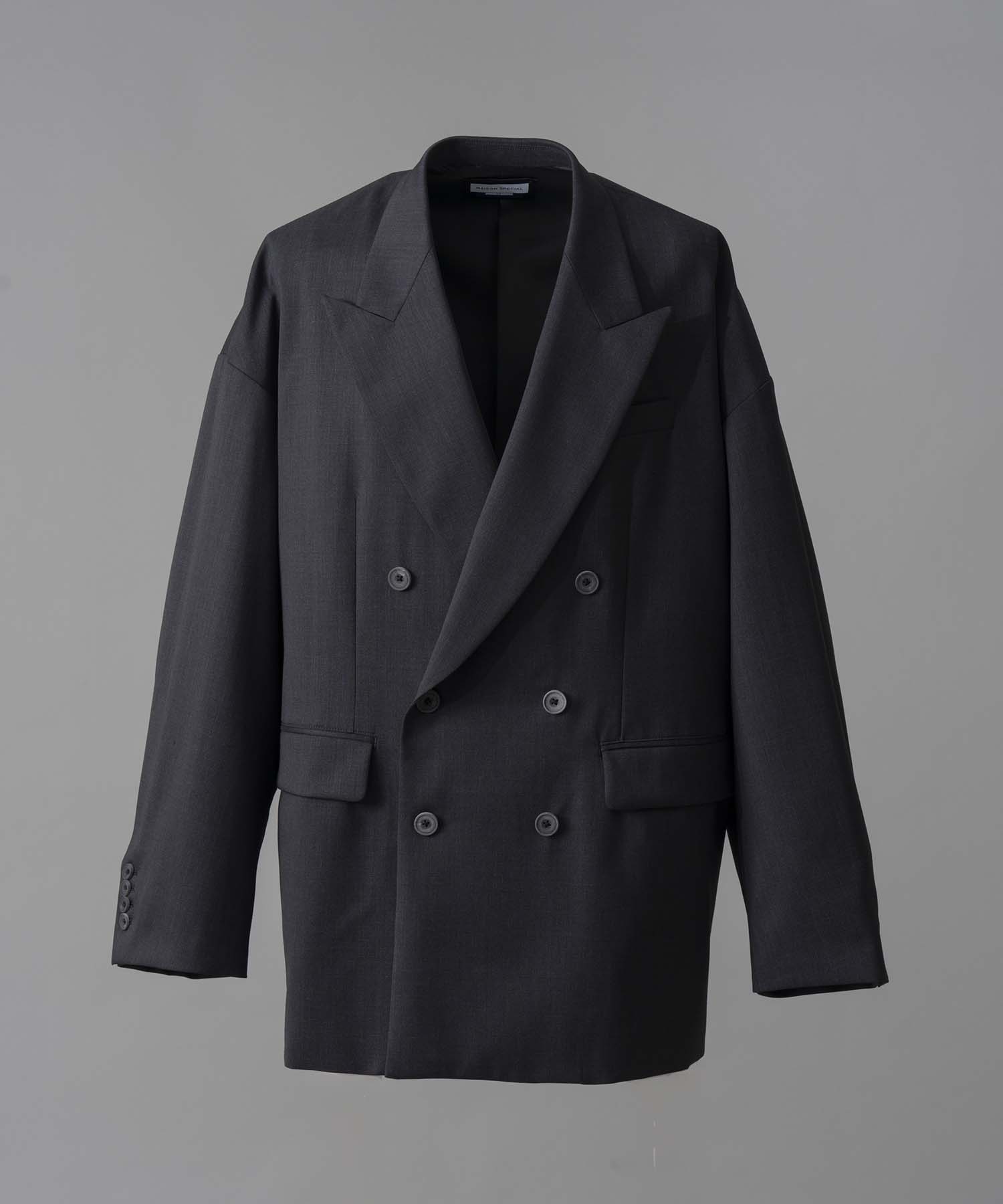 Wool Mix Prime-Over Peaked Lapel Double Tailored Jacket