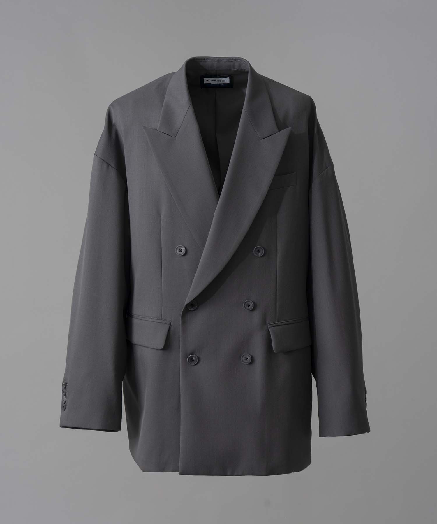 Wool Mix Prime-Over Peaked Lapel Double Tailored Jacket