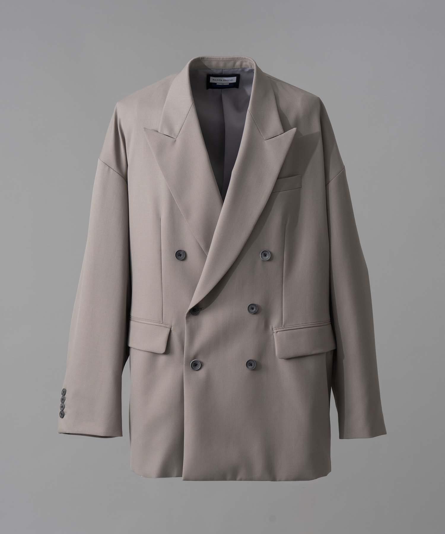 Wool Mix Prime-Over Peaked Lapel Double Tailored Jacket