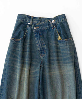 【SALE】Ripped Wide Denim