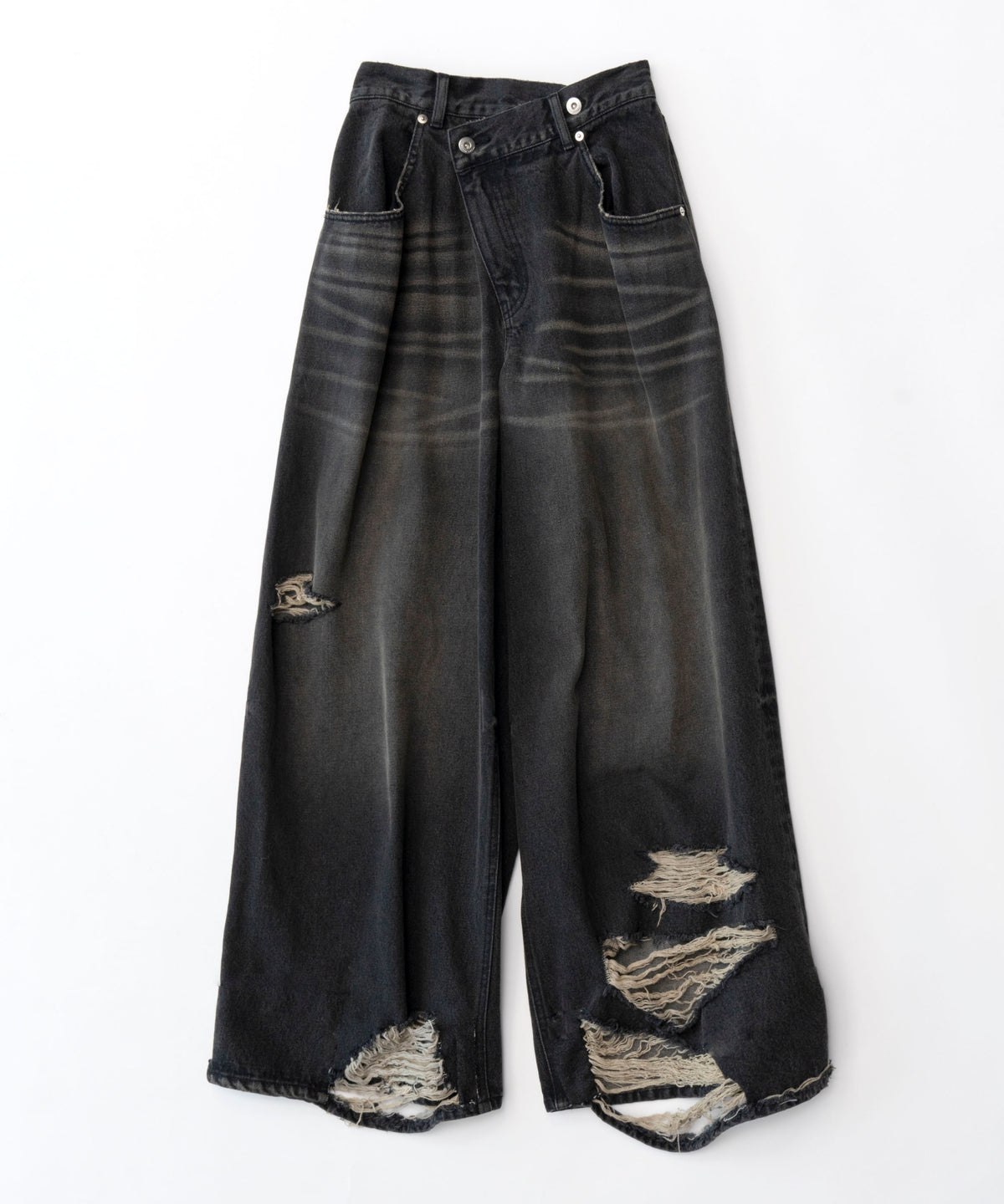 【SALE】Ripped Wide Denim