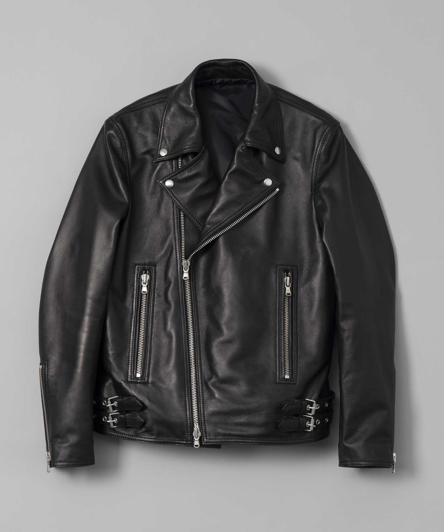 Dress-Fit Sheep Leather Double Rider Jacket