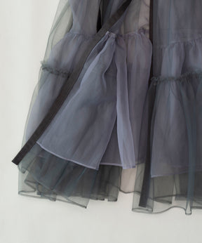 Tulle Tiered Belt Skirt