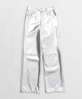 【SALE】Vegan Leather Wide Straight Pants