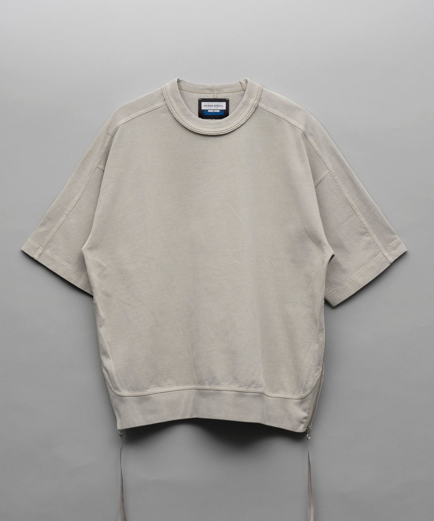 Heavy-Weight Cotton Prime-Over Side Zip Pigment T-Shirts