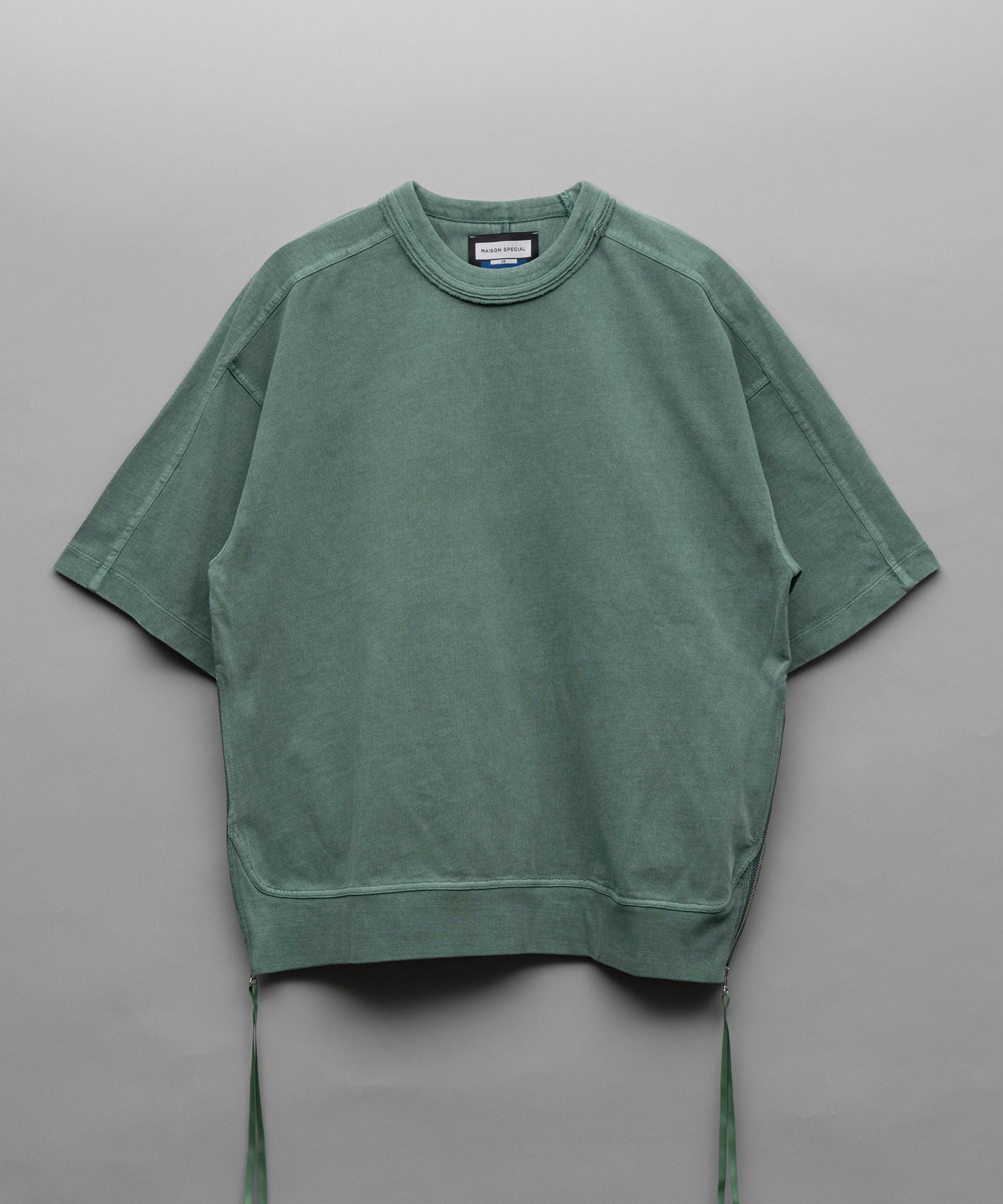 Heavy-Weight Cotton Prime-Over Side Zip Pigment T-Shirts