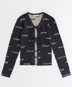 Logo Jacquard Velor Rib Cardigan