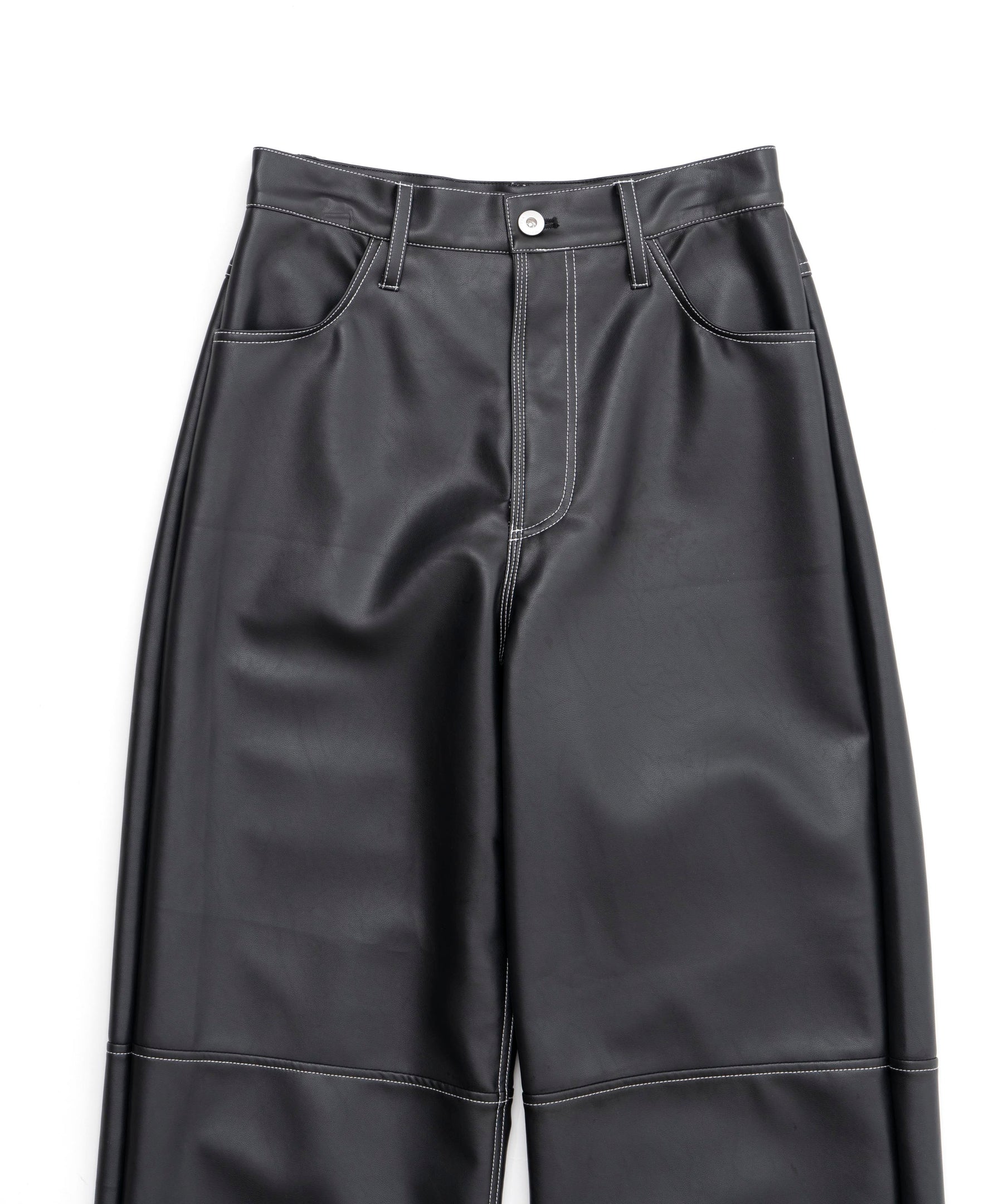 【SALE】Vegan Leather Wide Straight Pants