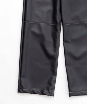 【SALE】Vegan Leather Wide Straight Pants