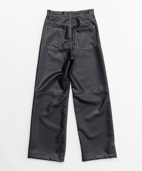 【SALE】Vegan Leather Wide Straight Pants