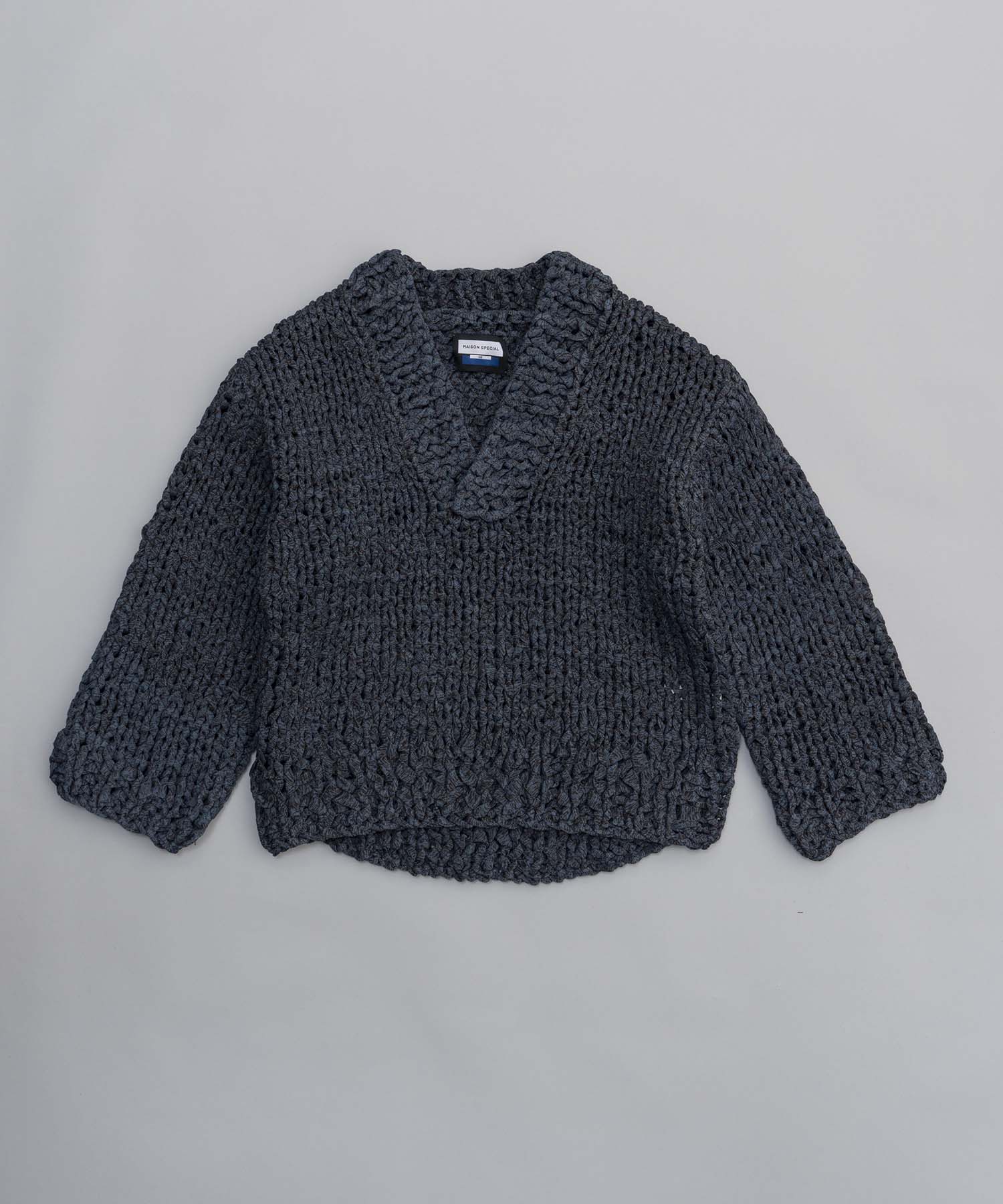 Prime-Over Hand Knit Chain Mail Pullover