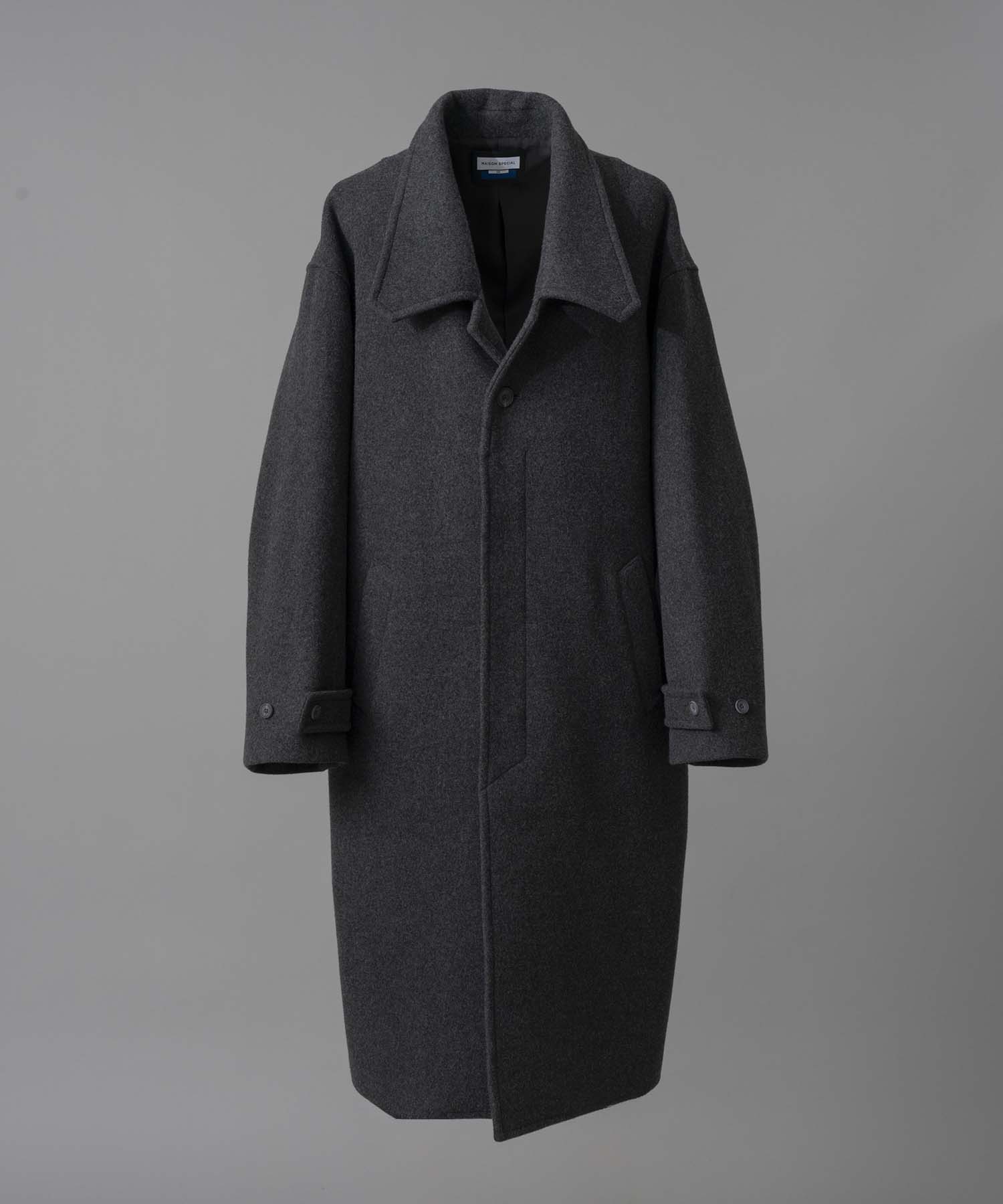 Super140s Prime-Over Forward Drop Melton Coat