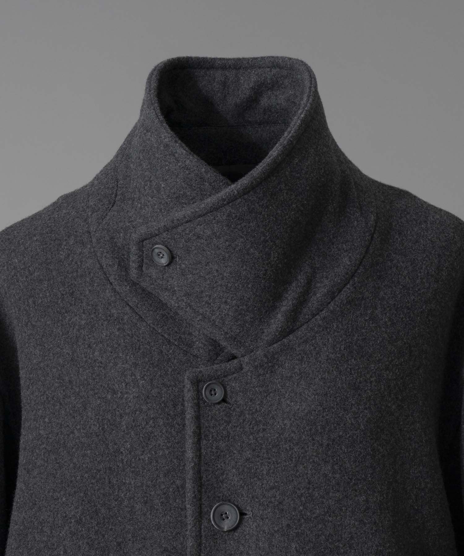 Super140s Prime-Over Forward Drop Melton Coat