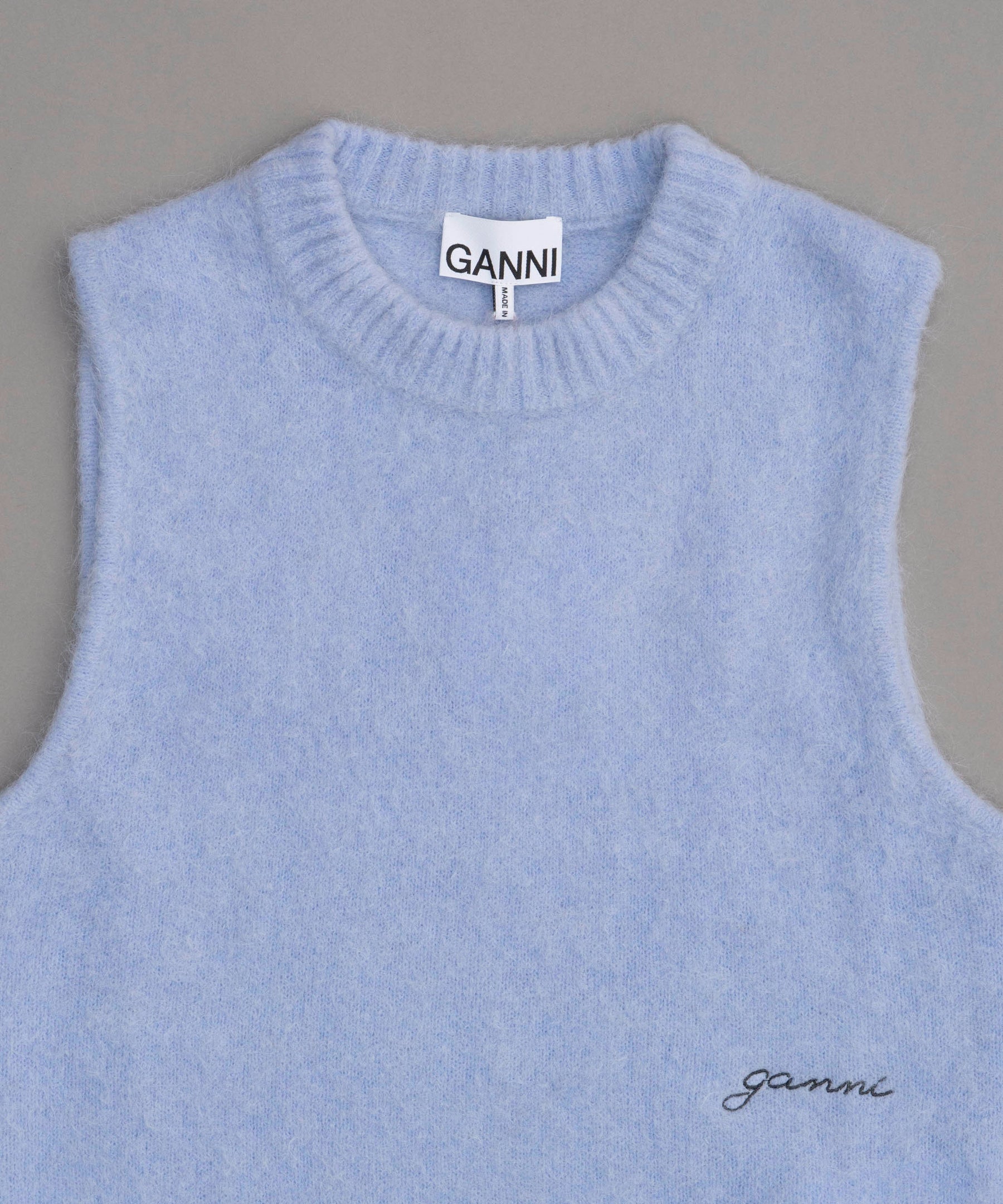 【GANNI】Brushed Alpaca O-Neck Vest