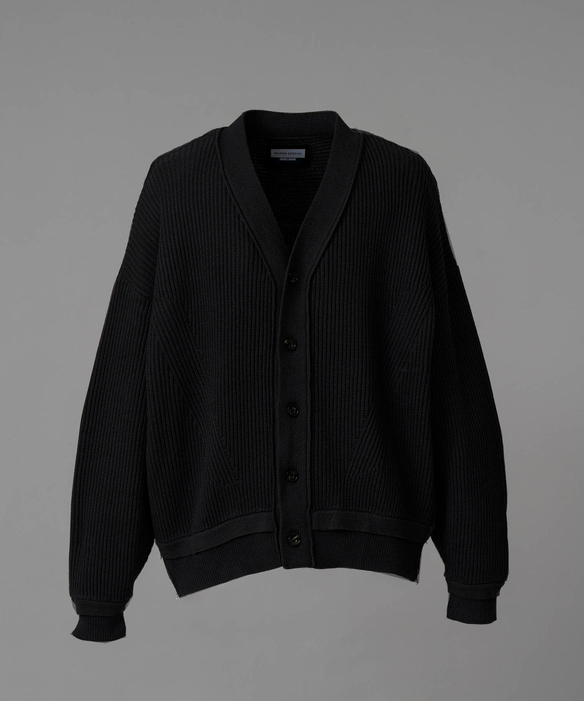 【24AW PRE-ORDER】Prime-Over Side Zip Rib V-Neck Knit Cardigan