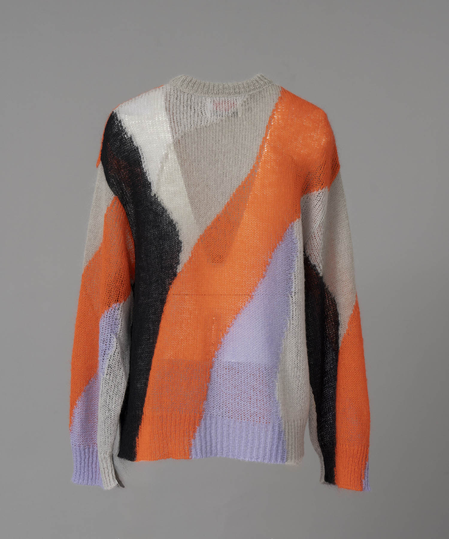 【24AW PRE-ORDER】Prime-Over Mohair Mixed Color Block Intarsia Knit Pullover