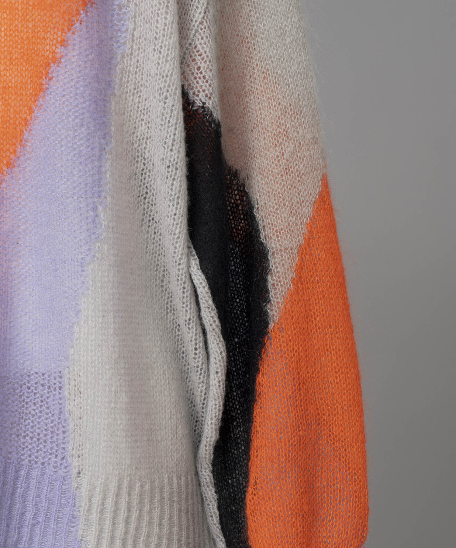 【24AW PRE-ORDER】Prime-Over Mohair Mixed Color Block Intarsia Knit Pullover