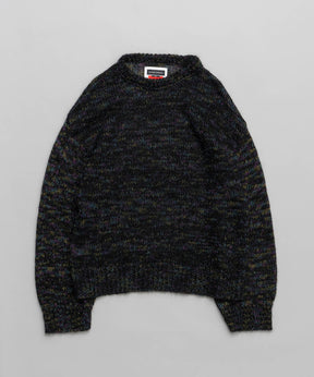 【24AW PRE-ORDER】Mohair x Metallic Yarn Mixed Mohair Sheer Prime-Over Crew Neck Knit Pullover