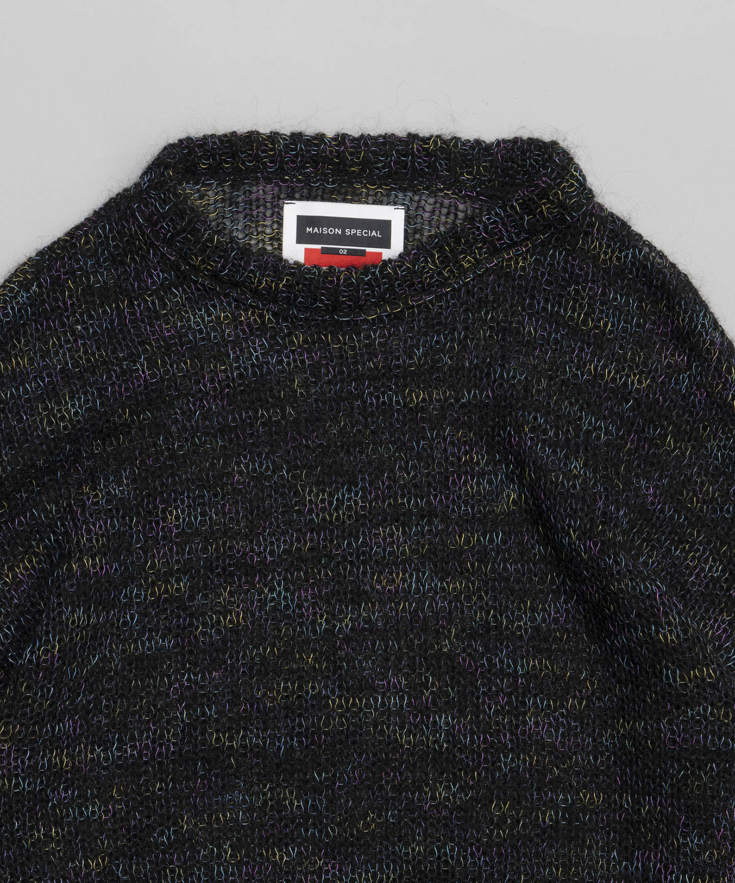 【24AW PRE-ORDER】Mohair x Metallic Yarn Mixed Mohair Sheer Prime-Over Crew Neck Knit Pullover