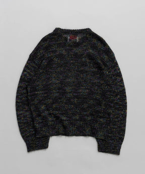 【24AW PRE-ORDER】Mohair x Metallic Yarn Mixed Mohair Sheer Prime-Over Crew Neck Knit Pullover