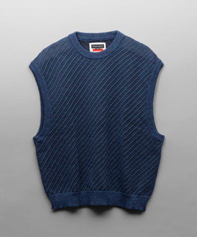 Slub Yarn Bias Mesh Prime-Over Sleeveless Knit